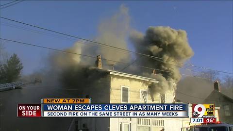 Cleves woman and her dog escape fire