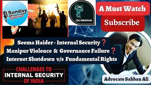 Seema Haider-Internal Security ❓ Manipur Violence - Governance Failure❓ Sunday Special || #upsc