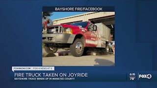 Firetruck taken for joyride