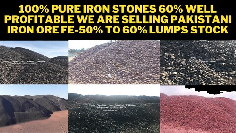 export to worldwide 100% pure iron stones 60% well profitable....