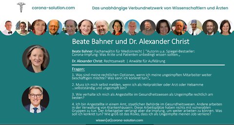 Corona-Solution im Interview mit Beate Bahner und Dr. Alexander Christ vom 04.03.2022