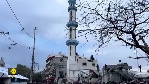 Gaza residents hold Eid prayers outside ruins of a mosque amid Israel-Hamas war