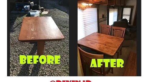 Dining Table B4-n-After FLIP | Fleetwood 5th Wheel Prowler | How to 101 D.I.Y in 4D