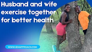 Husband and wife exercise together for better health