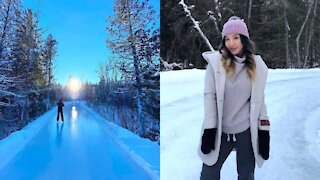 This Dreamy Quebec Ice Skating Trail Winds Through A Sparkling Snow-Covered Forest