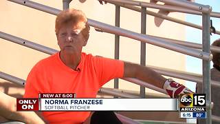 83-year-old woman keeps active by playing competitive softball