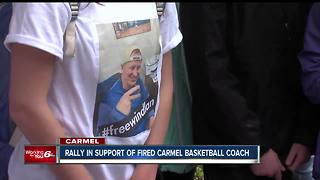 Students, others rally in support of fired Carmel basketball coach