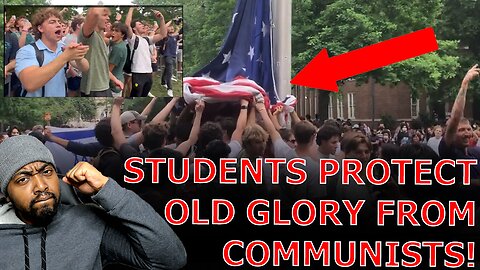 UNC Chapel Hill Students SING NATIONAL ANTHEM While PROTECTING American Flag From WOKE PROTESTORS!