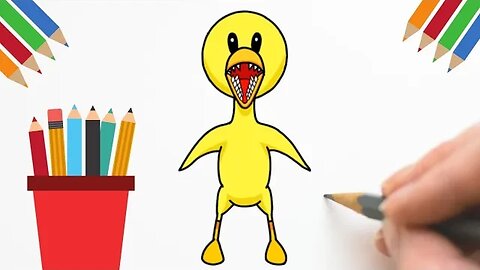 Como desenhar o Yellow do Rainbow Friends passo a passo 