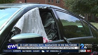 More than 30 vehicles broken into overnight in Northwest Baltimore