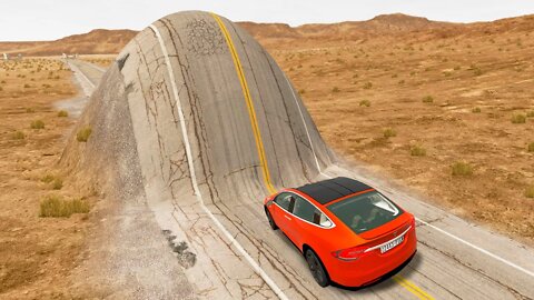 Tesla Model X vs Giant Bulge – BeamNG Drive