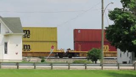 CSX Q010 Intermodal Double-Stack Train from Bascom, Ohio June 13, 2021