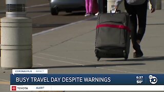 Busy travel day despite warnings