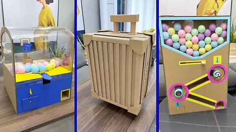 Use Cardboard To Make Super Big Toys | Ball Machine | Travel suitcase