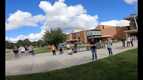South Dakota State University: One Humble Catholic, As Weather Clears I Draw A Crowd of Lesbians, Homos and Homosexual Supporters, Proving the Bible Comes From God, Some Great Questions