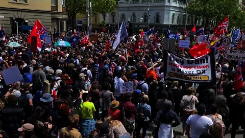 AUSTRALIA - THOUSANDS Gather At Brisbane Parliament House In Protest Of Mandates And Dan Andrews