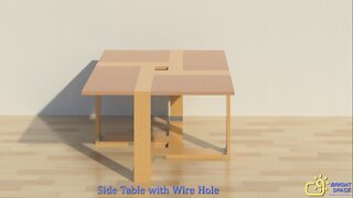 Side Table with Wire Hole