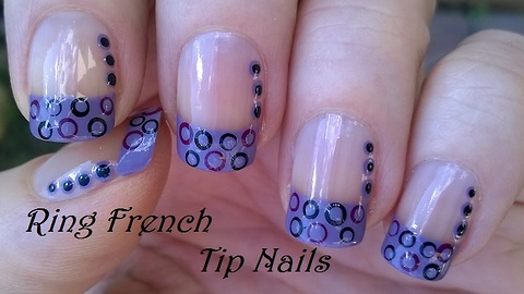 French Manicure With Dotticure Nail Art