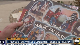 Valley comedian Brad Zinn not laughing after thieves steal trailer