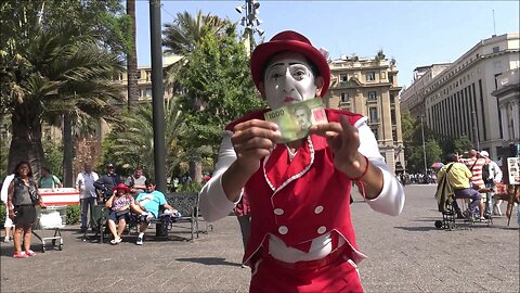 Chilean clown at Plaza de Armas in Santiago, Chile