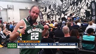 Bucks fan flies from Denmark to see playoff series