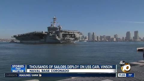 Thousands of sailors deploy on USS Carl Vinson