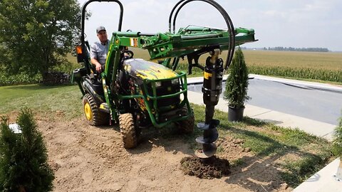 1025R Plant Arborvitae HYDRAULIC AUGER, LOADER MOUNT, for Compact Tractors! Spins Forward & Reverse!
