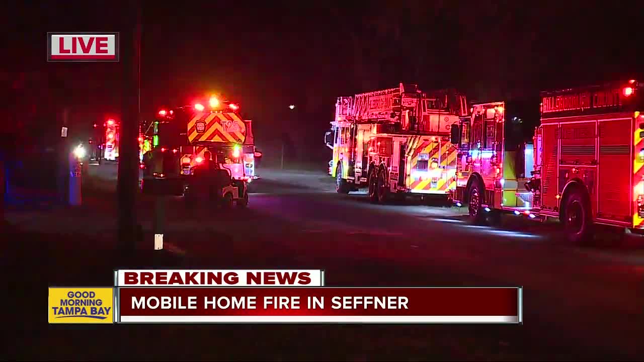 Firefighters on scene of mobile home fire in Seffner