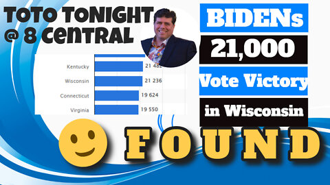 TOTO TONIGHT 3/2/22 " 21,000 WIsconsin Votes FOUND"