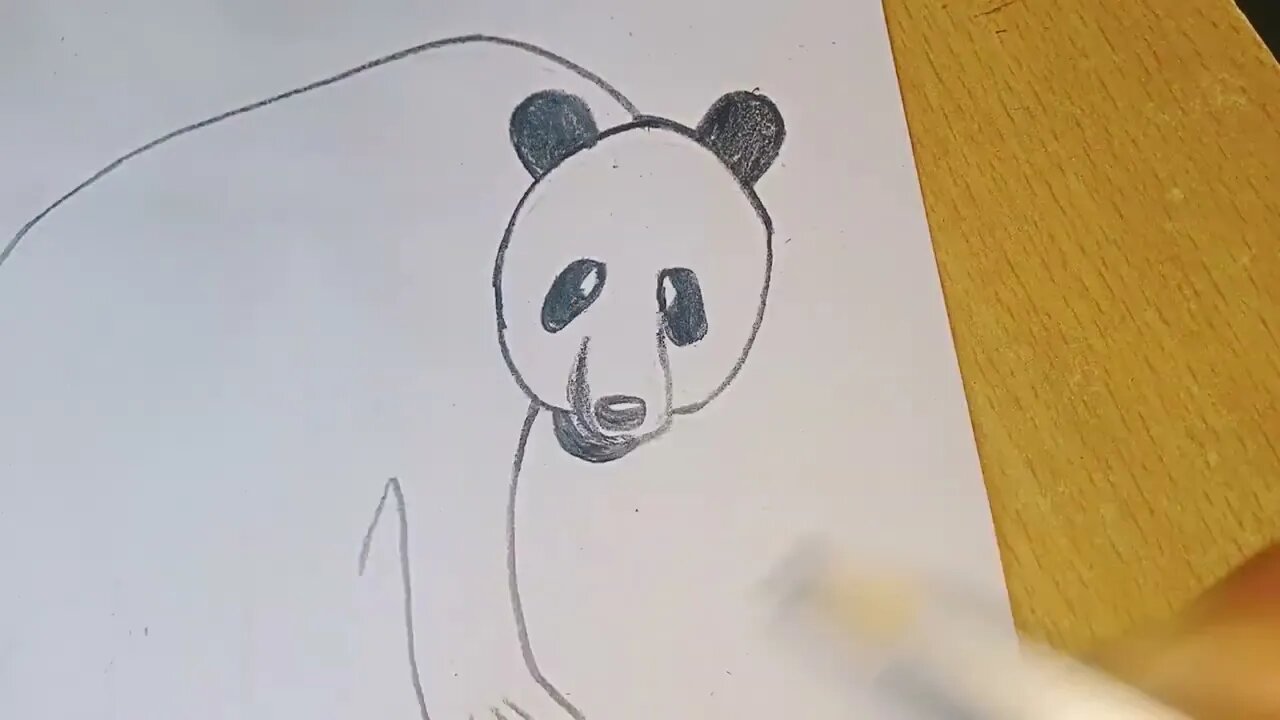 Premium PSD | A drawing of a panda bear