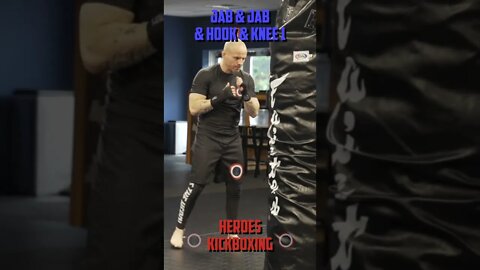 Heroes Training Center | Kickboxing & MMA "How To Double Up" Jab & Jab & Hook & Knee 1 | #Shorts