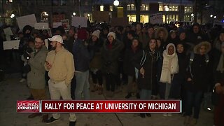 Rally for peace at the University of Michigan
