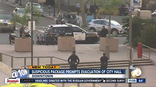 City Hall evacuated due to suspicious package
