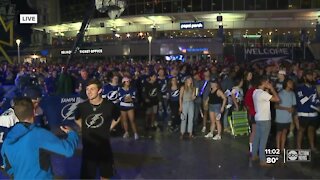 A look outside Thunder Alley right after the win