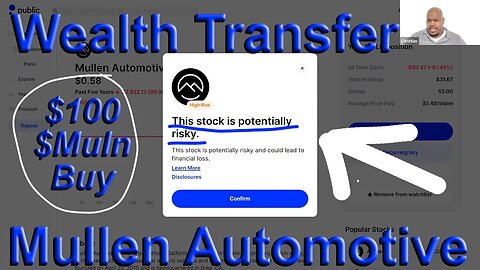 Wealth Transfer $Muln Mullen Automotive #Muln [Not A Prophecy, I Just Like The Stock]