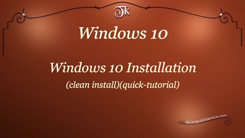 Windows - How to Install Windows 10 (clean install) (quick tutorial)