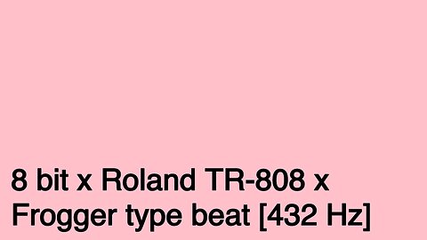 8 bit x Roland TR-808 x Frogger type beat