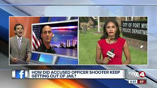 How did accused officer shooter keep getting of jail?