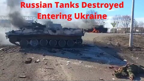 Russian Tanks Destroyed By Javelin Missiles Entering Ukraine
