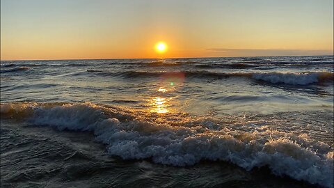Sunset at Hagar Beach, Lake Michigan