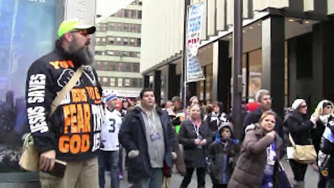 NYC Super Bowl XXLVIII | Street Preaching To The Masses | Street Preacher Kerrigan Skelly