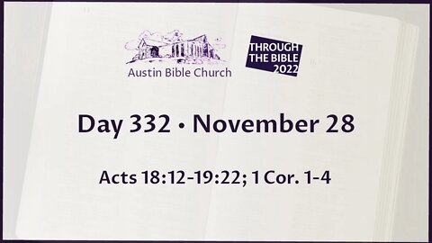 Through the Bible 2022 (Day 332)