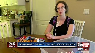 Sick woman inspiring sick children with care packages