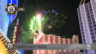 2020 NYE fireworks at Plaza hotel-casino