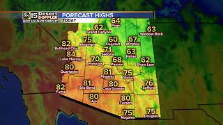 Valley highs sit around 80 degrees today