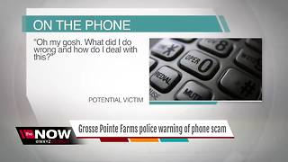 Grosse Pointe Farms police warning of phone scam