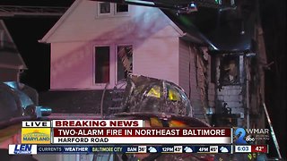 Crews battled early morning 2-alarm house fire in Northeast Baltimore