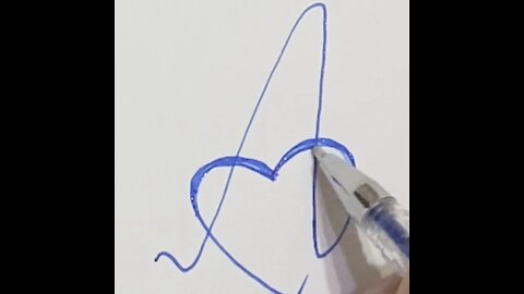 How to write A in Heart Font | English Handwriting | Calligraphy #howtodraw #calligraphy #art #asmr