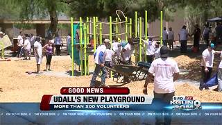 More than 200 volunteers are building a new playground at Udall Park