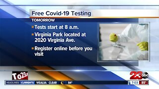 Free COVID-19 tests at Virginia Park in Bakersfield on Tuesday